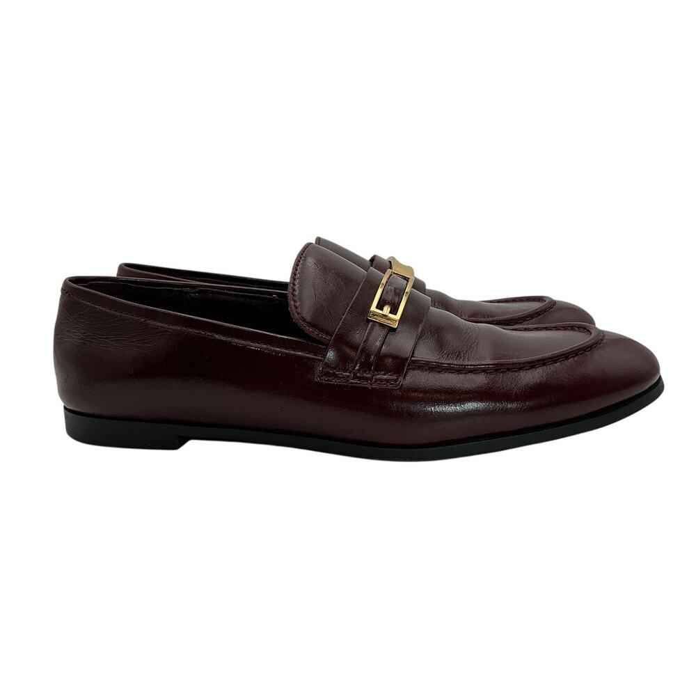 Jeffrey Campbell Polished Burgundy Loafed Loafers Size 7.5 - Picture 3 of 7